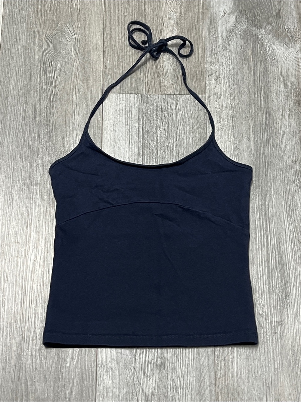 TNA woman’s Chill navy blue halter top/ size S